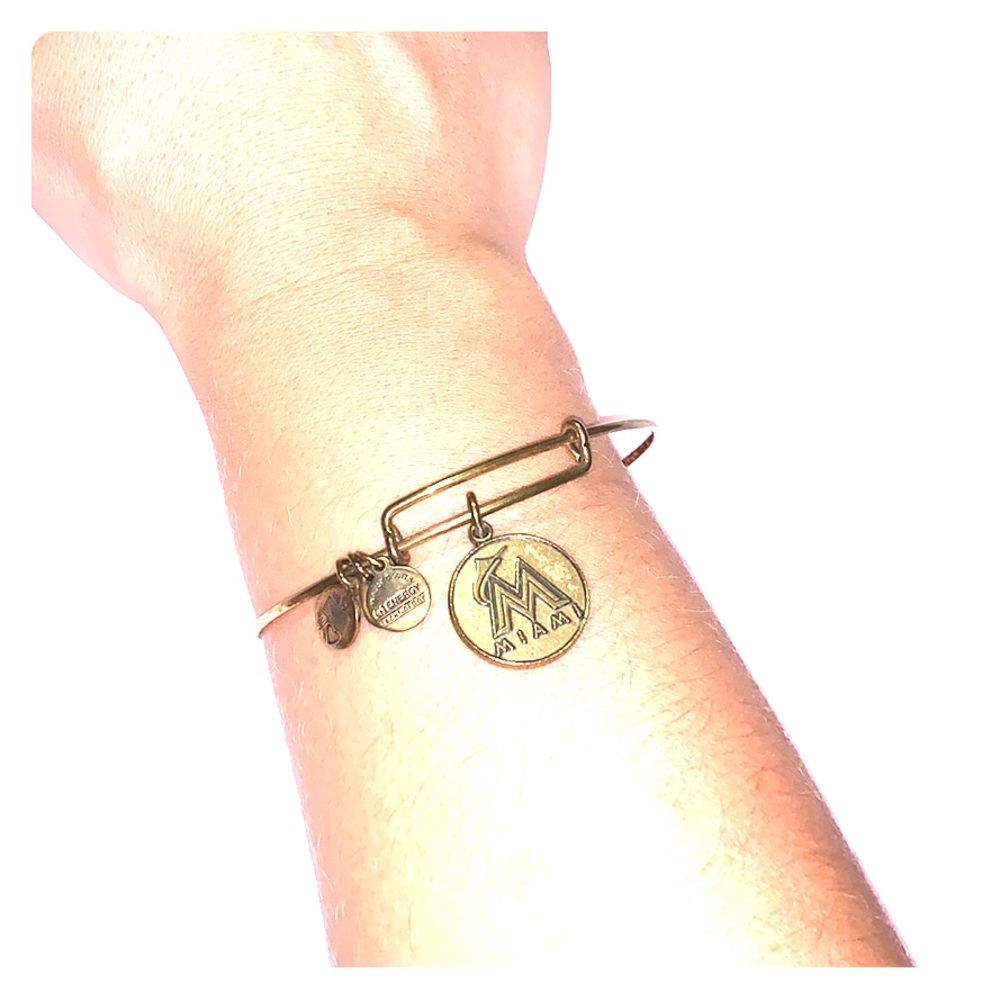 Alex and Ani Miami Marlins rafaelian gold bangle